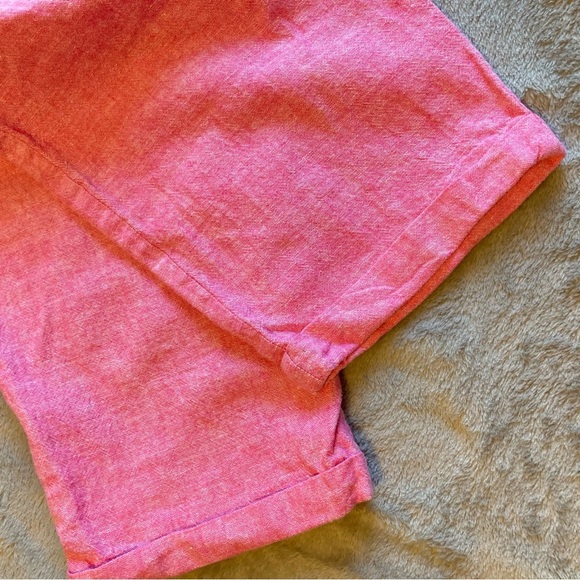 J. Crew Linen+Cotton Pink Straight Leg Cuffed Pants with Drawstring Waist - Picture 10 of 10